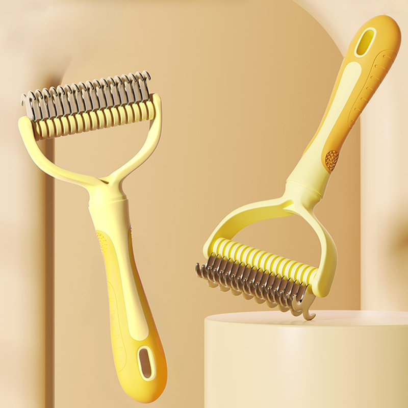 Dog Dematting Tool Undercoat Rake Deshedding Comb Cats Dual Sided - Image 2