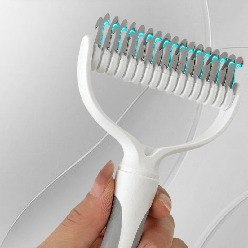 Dog Dematting Tool Undercoat Rake Deshedding Comb Cats Dual Sided - Image 6