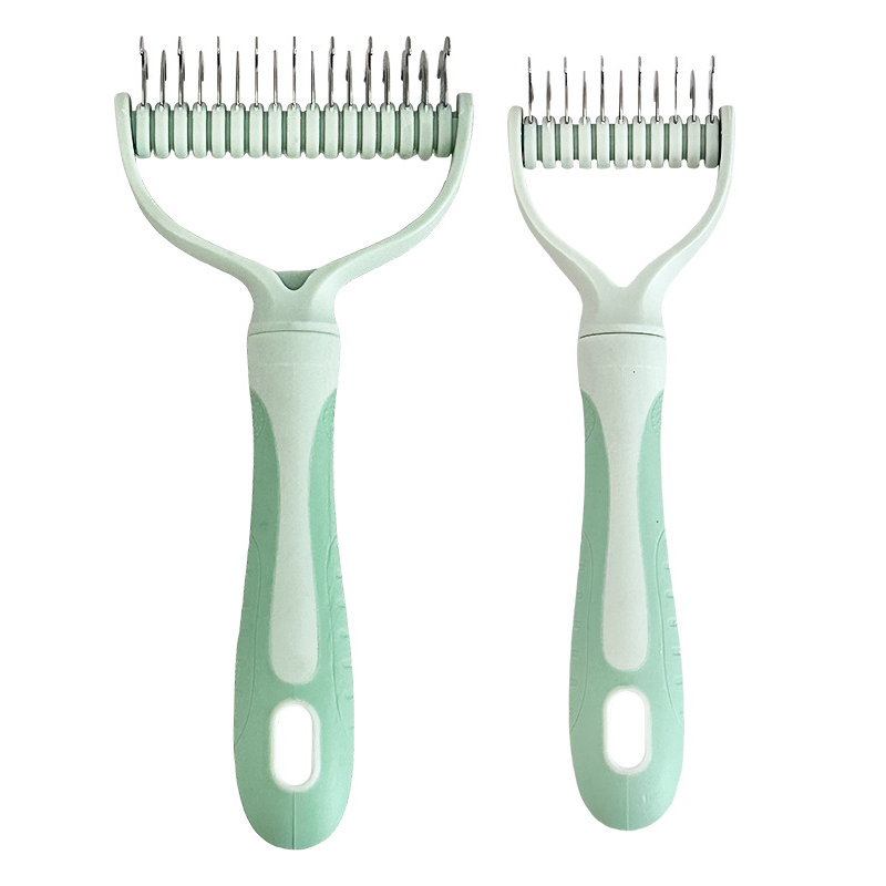 Dog Dematting Tool Undercoat Rake Deshedding Comb Cats Dual Sided - Image 19