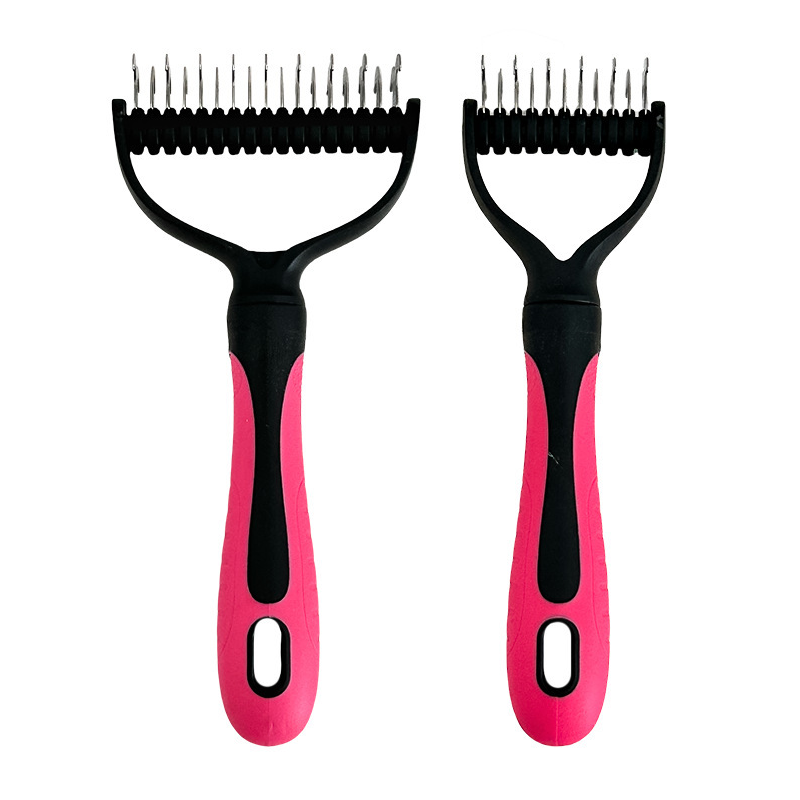 Dog Dematting Tool Undercoat Rake Deshedding Comb Cats Dual Sided - Image 21
