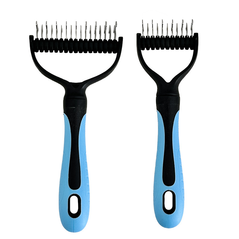 Dog Dematting Tool Undercoat Rake Deshedding Comb Cats Dual Sided - Image 22