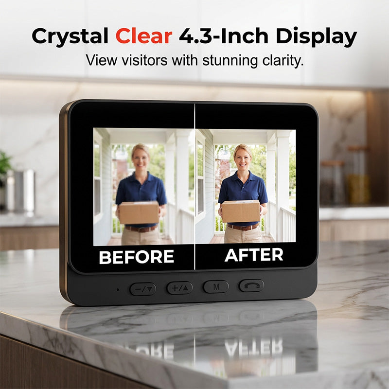 Smart Video Doorbell Camera 4.3" Monitor Two-Way Audio Night Vision - Image 2