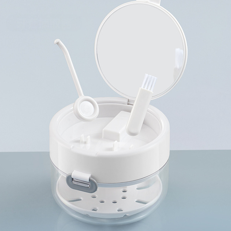 3-in-1 Retainer Case Leak Proof Soaking Box Mirror Brush Travel - Image 4