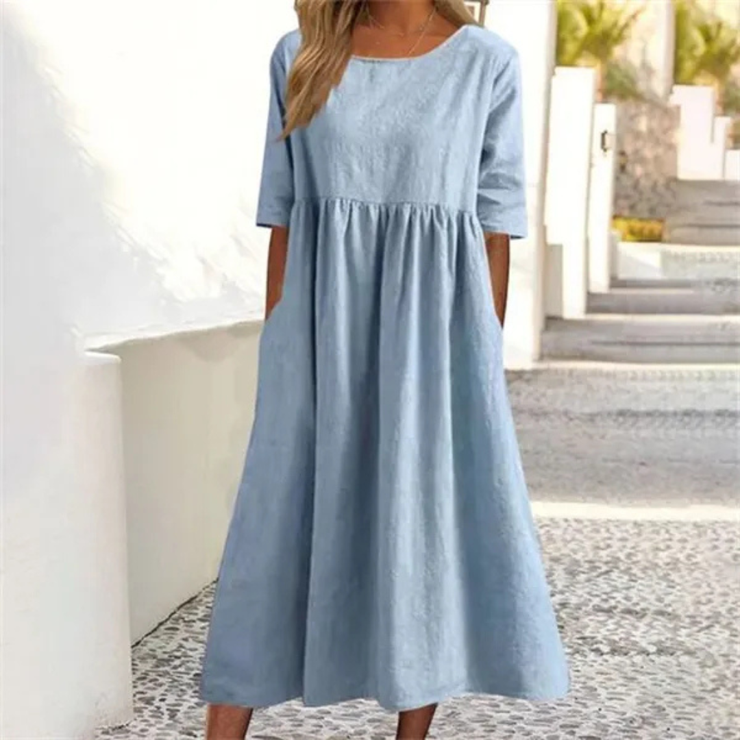 Women's Casual Loose Fit Summer Midi Dress