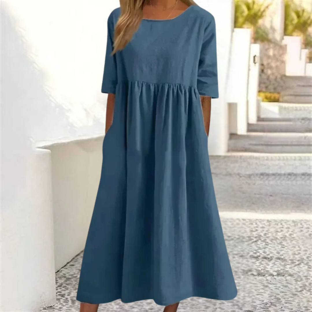 Women's Casual Loose Fit Summer Midi Dress