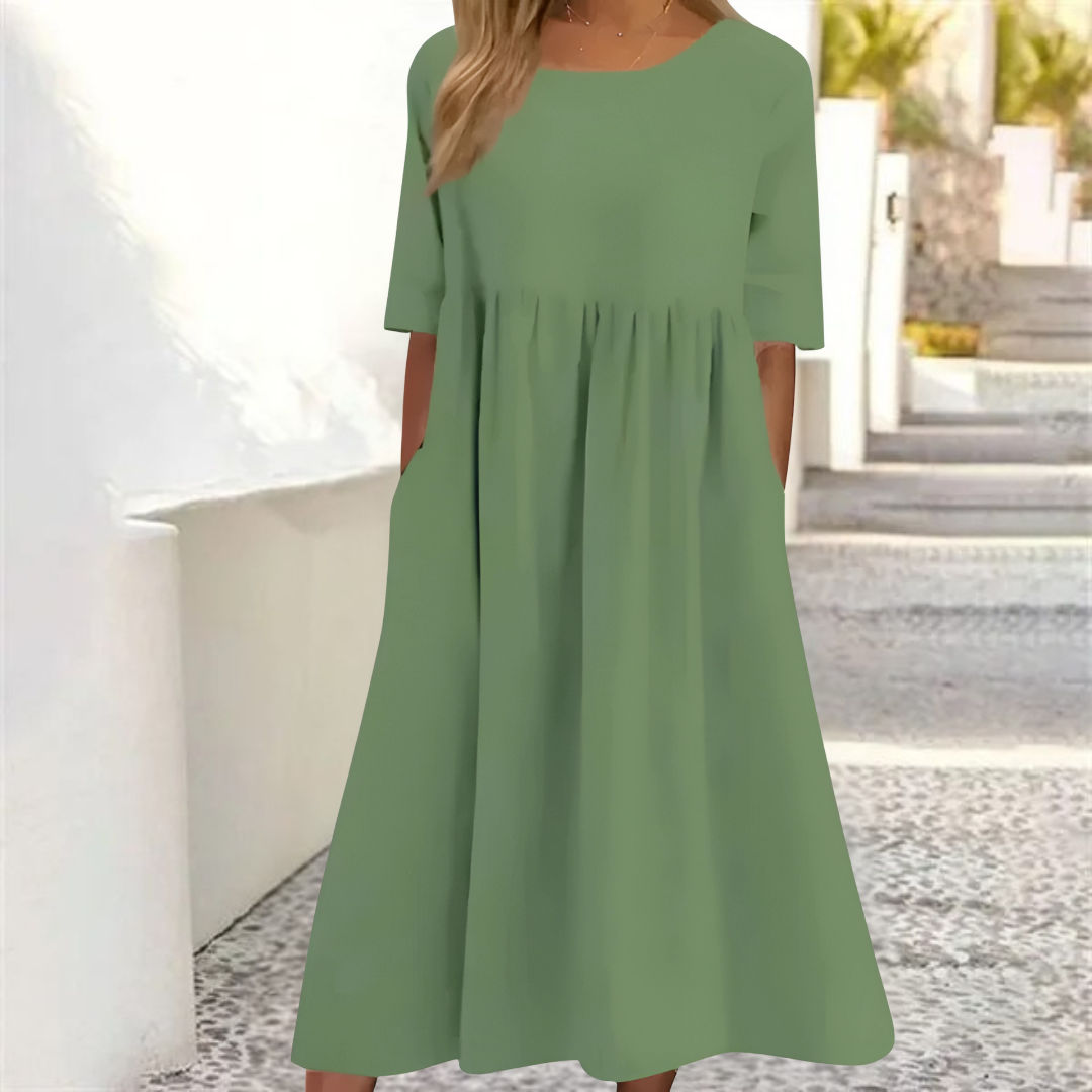 Women's Casual Loose Fit Summer Midi Dress