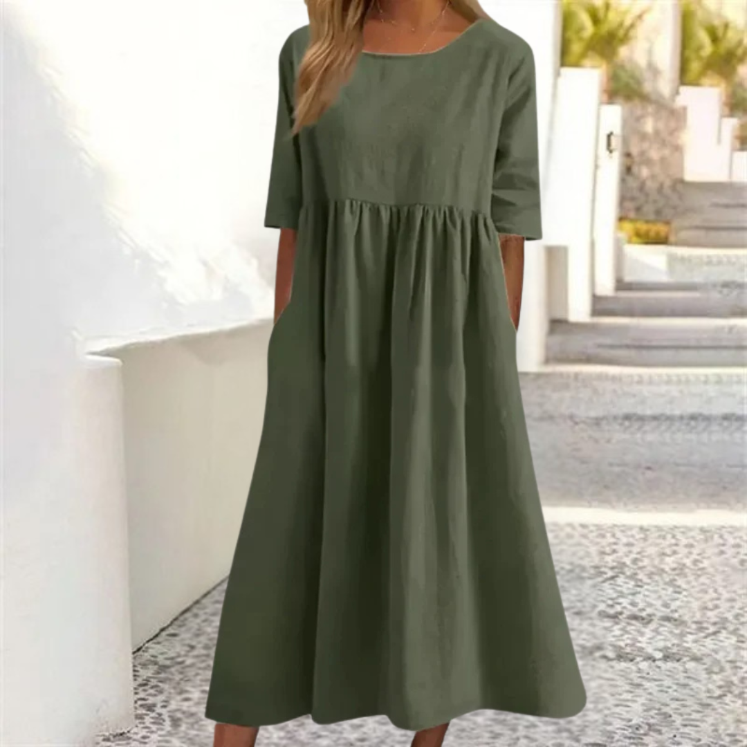 Women's Casual Loose Fit Summer Midi Dress