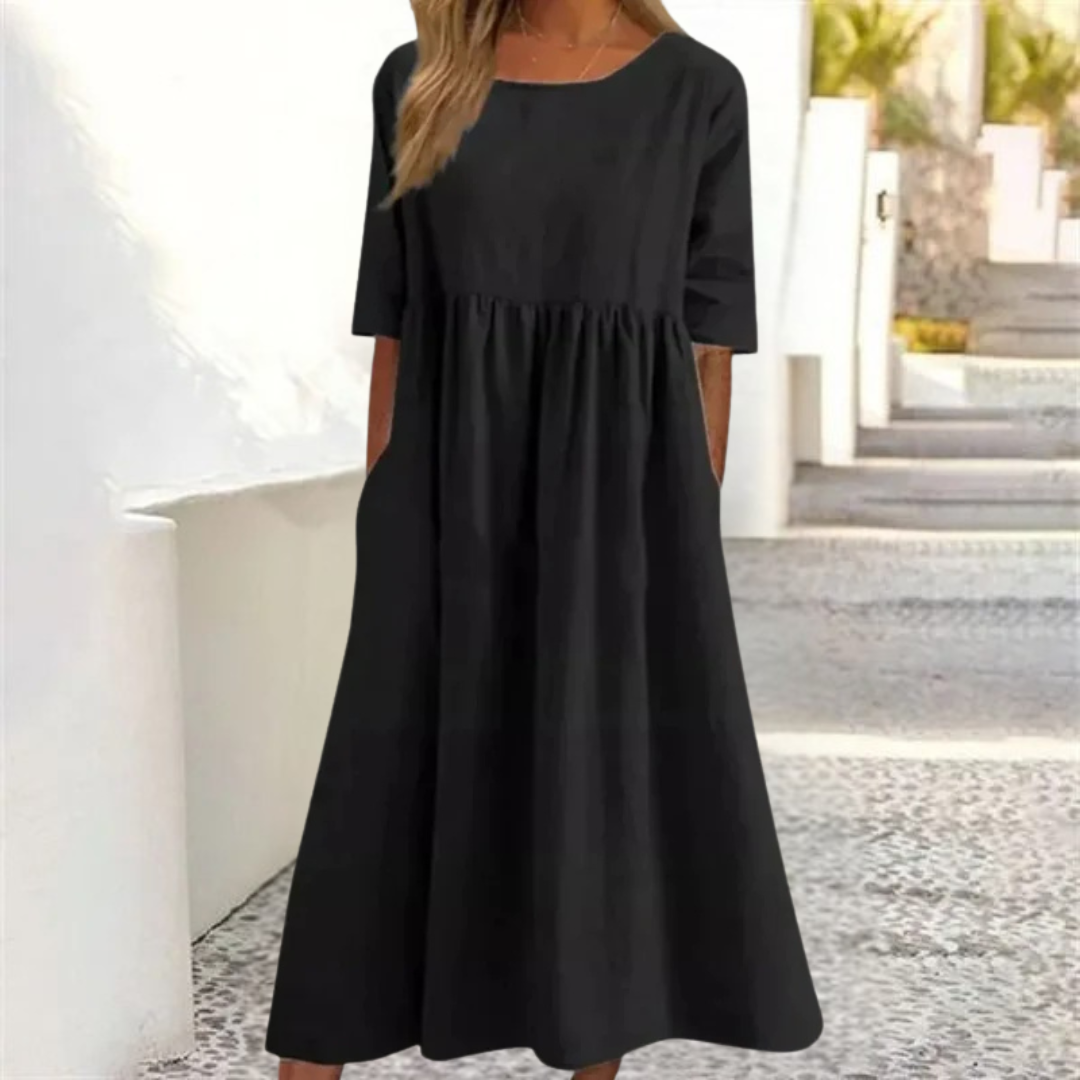 Women's Casual Loose Fit Summer Midi Dress