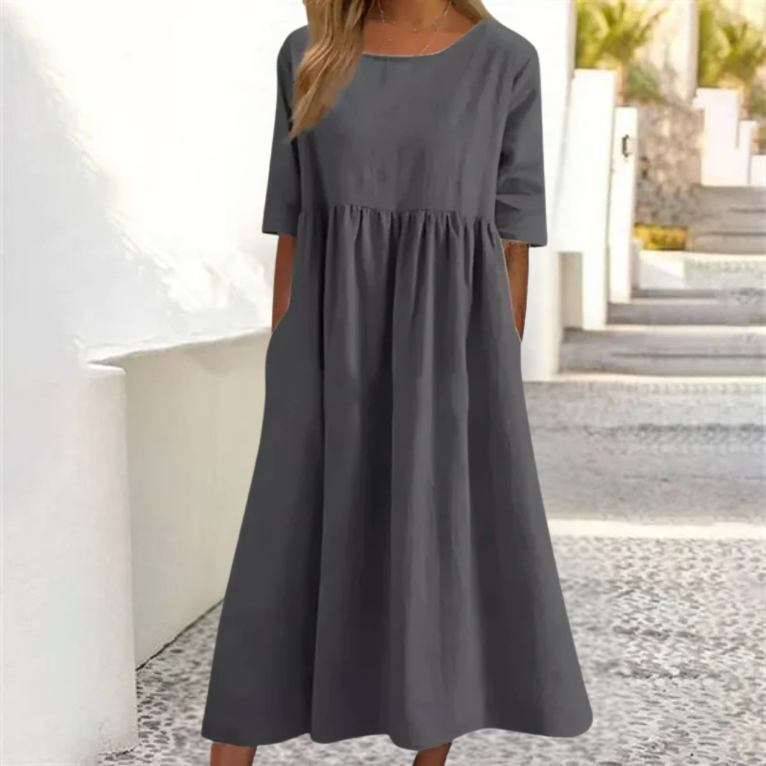 Women's Casual Loose Fit Summer Midi Dress