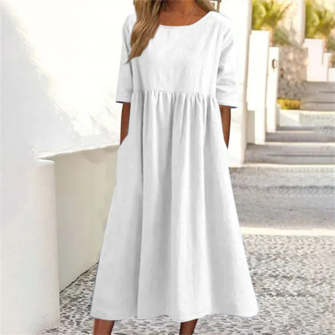 Women's Casual Loose Fit Summer Midi Dress