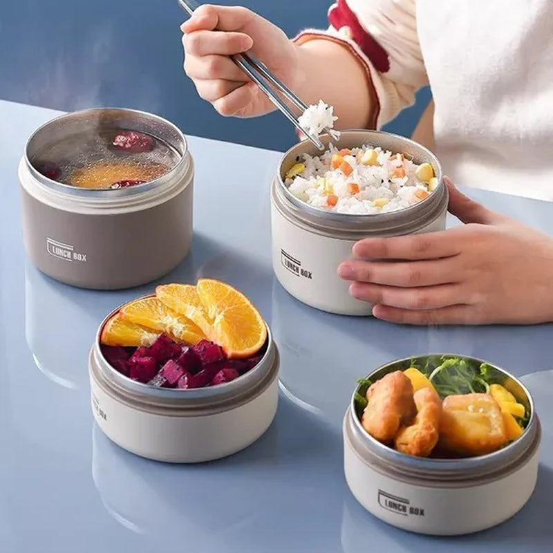 Insulated Thermal Steel Lunch Box for Hot Food with Leakproof Lid