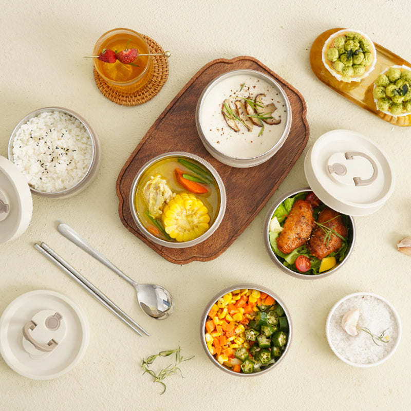 Insulated Thermal Steel Lunch Box for Hot Food with Leakproof Lid