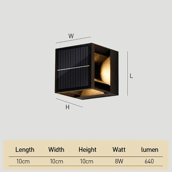 Solar Outdoor Wall Lights Waterproof LED Black Garden Sconce - Image 10