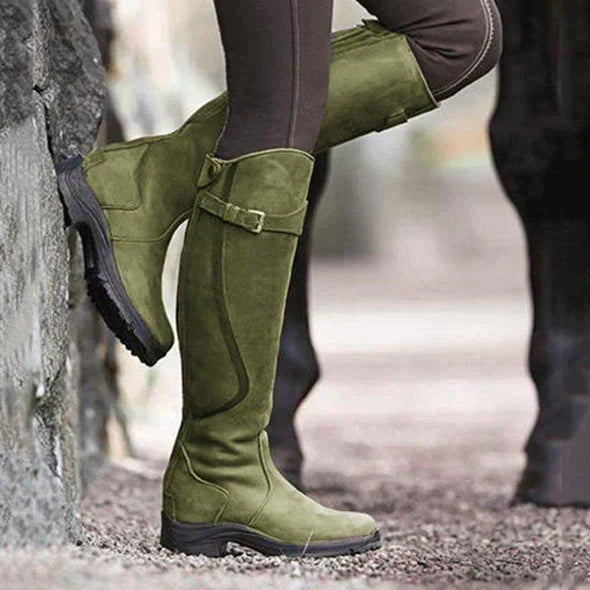 Women’s Waterproof Knee-High Buckle Boots