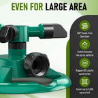 360 Rotating Garden Sprinkler 3 Arm Automatic Large Area Lawn Watering — product view 2