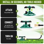 360 Rotating Garden Sprinkler 3 Arm Automatic Large Area Lawn Watering — product view 3