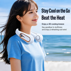 Portable Neck Fan Bladeless Wearable Hands-Free Cooling 5-Speed LED Display — product view 2