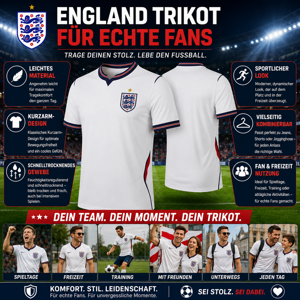 UK World Cup 2026 Men’s Breathable Football Jersey — product view 3