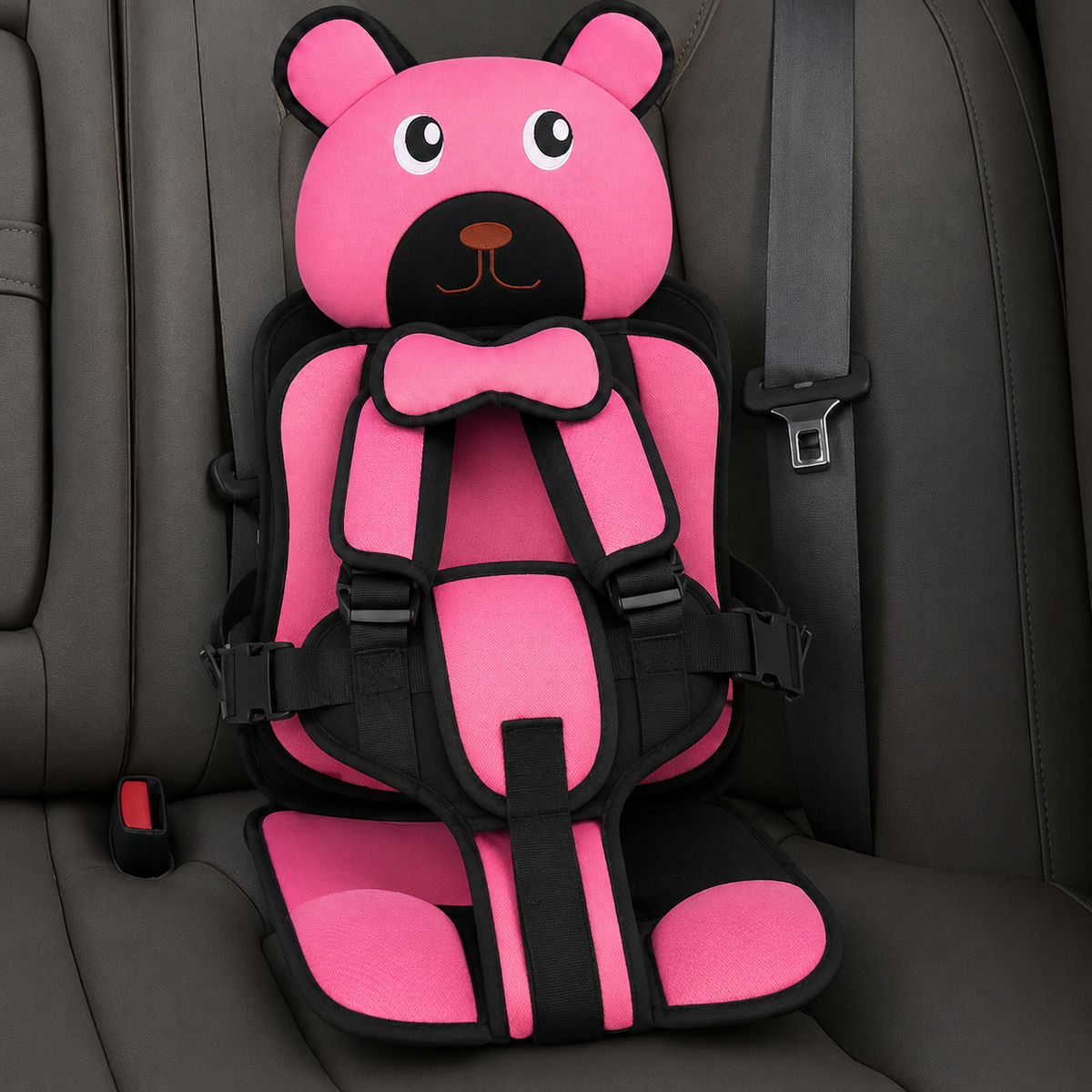 Adjustable Child Travel Booster Seat with Bear Design — product view 1
