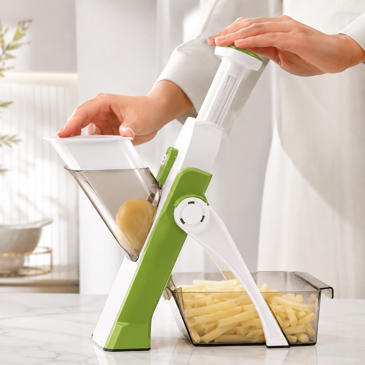 5 in 1 Vegetable Slicer with Collecting Tray — product view 3
