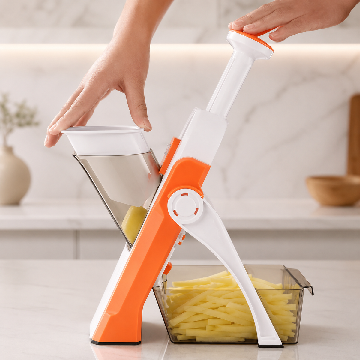 5 in 1 Vegetable Slicer with Collecting Tray — product view 4