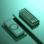 Portable Power Bank with Built-In Cables & Wireless Charging, 20000mAh — product view 1