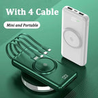 Portable Power Bank with Built-In Cables & Wireless Charging, 20000mAh — product view 4