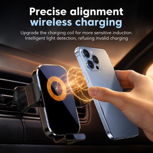 15W Wireless Car Charger Mount with Auto Clamp — product view 2