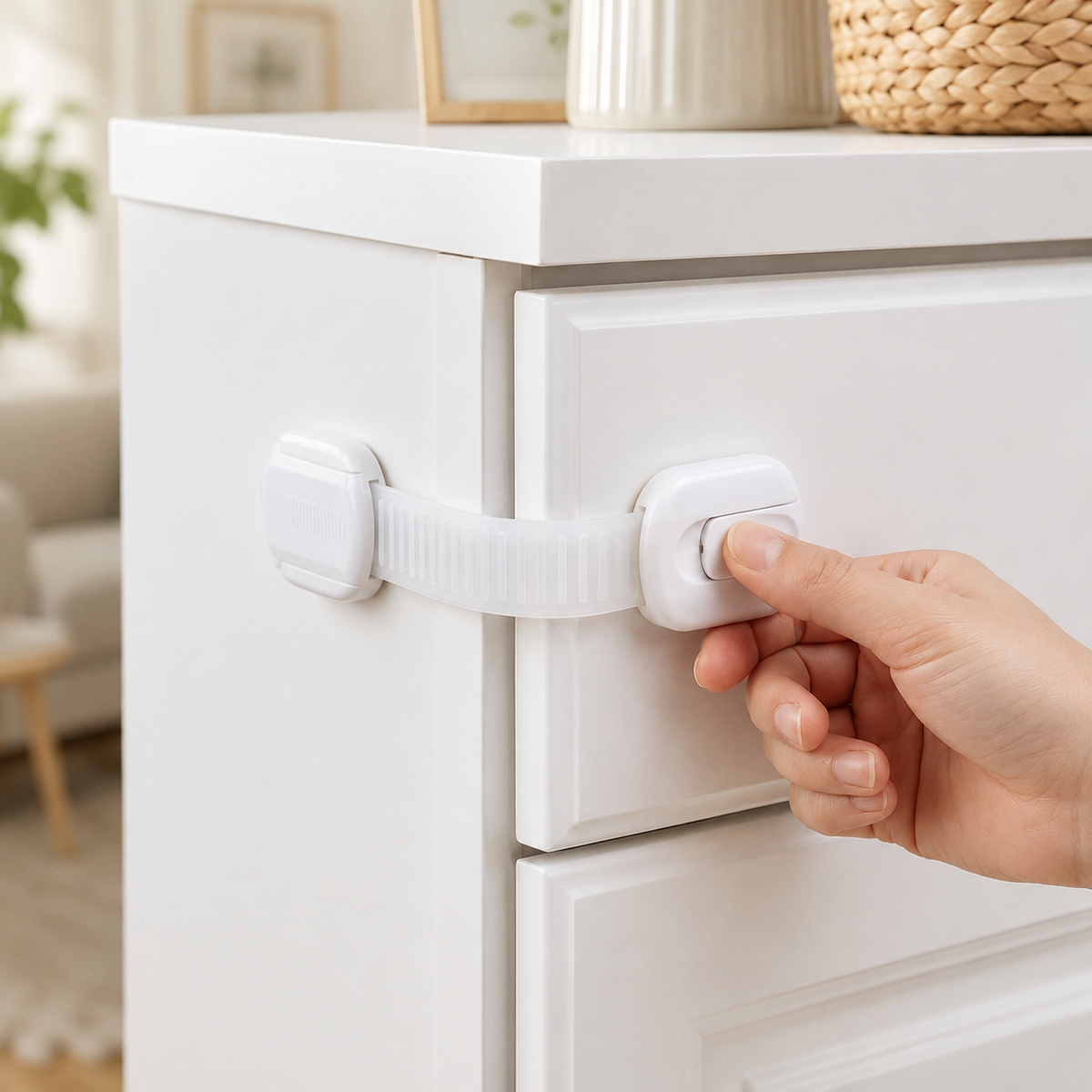 10-Pack Baby Proof Cabinet Locks with Adhesive Straps — product view 1