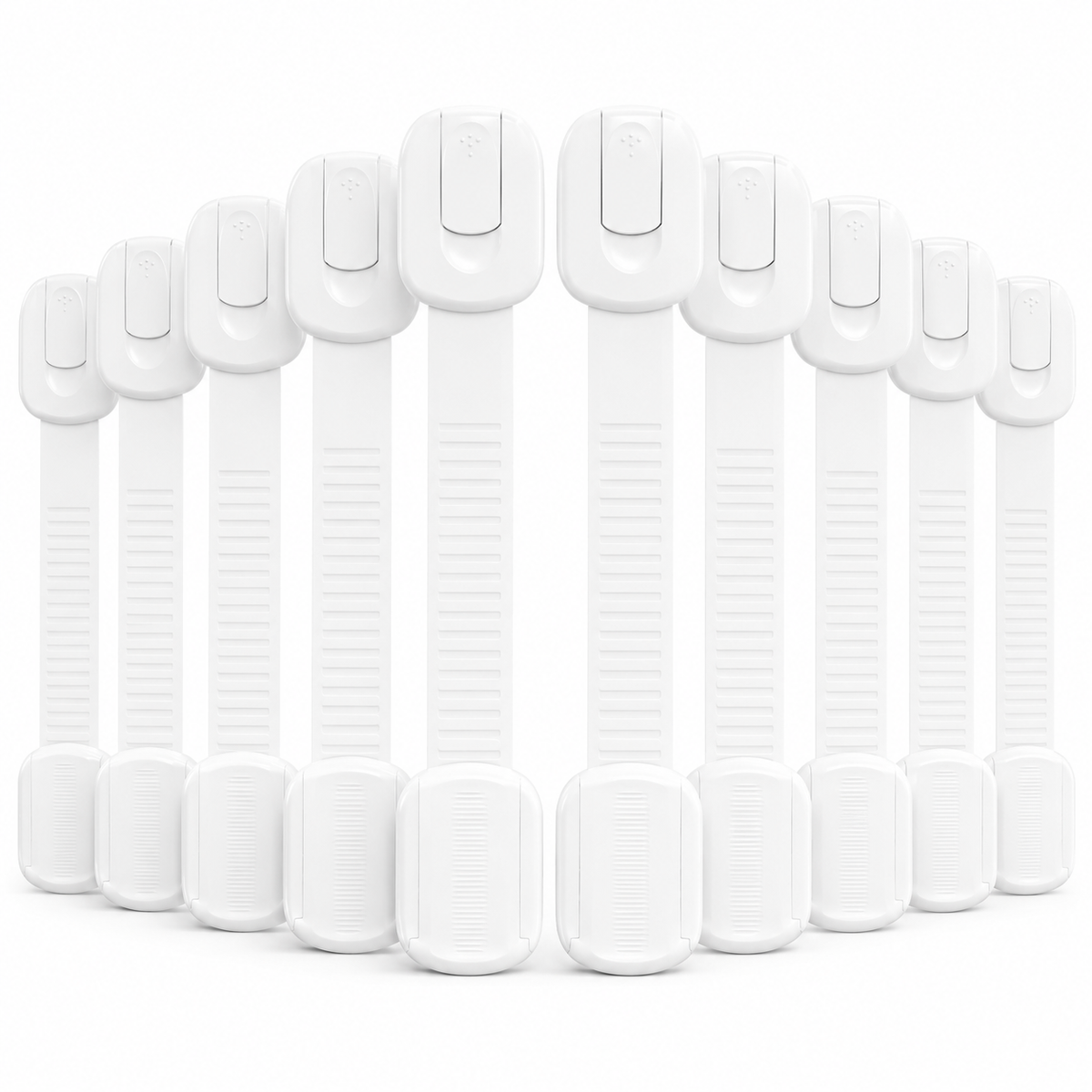 10-Pack Baby Proof Cabinet Locks with Adhesive Straps — product view 3