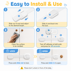10-Pack Baby Proof Cabinet Locks with Adhesive Straps — product view 6