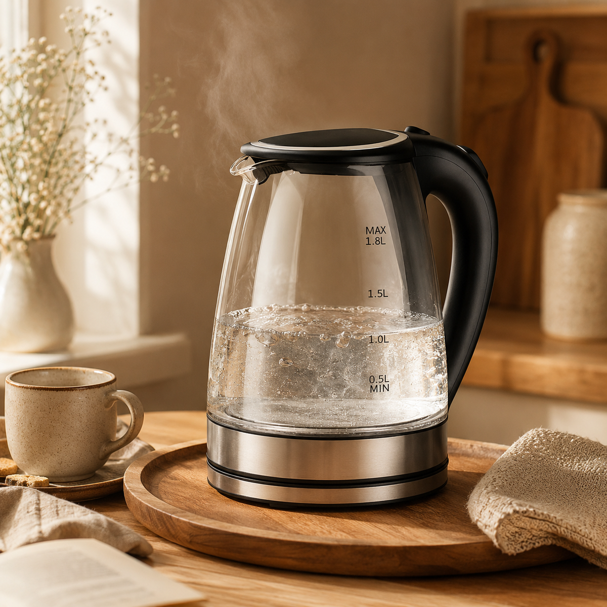 1.8L Electric Glass Kettle with LED Illumination — product view 2