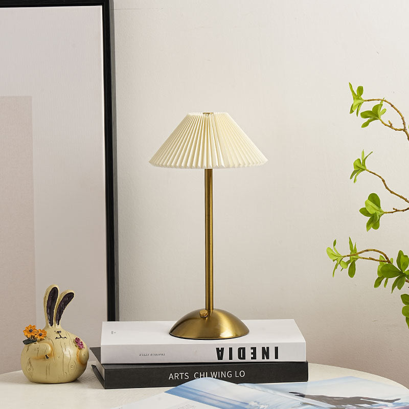Brass Cone Fabric Table Lamp — product view 2