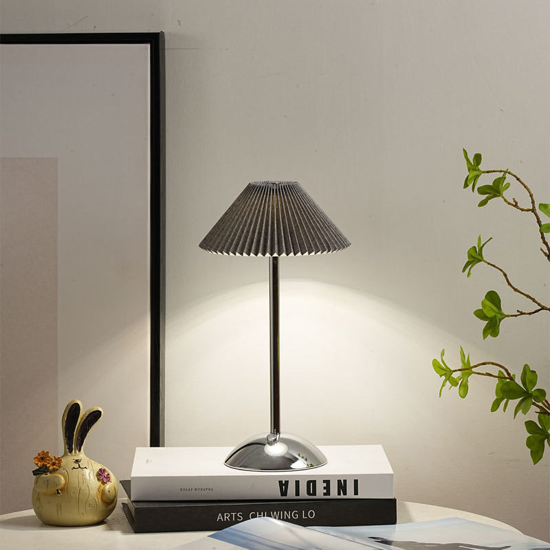 Brass Cone Fabric Table Lamp — product view 11