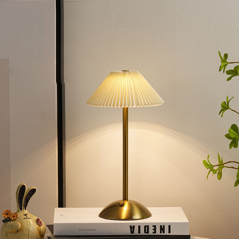 Brass Cone Fabric Table Lamp — product view 17