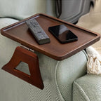 Bamboo Clip-On Armrest Tray Table — product view 1