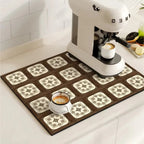 Retro Tile Design Absorbent Coffee Mat — product view 2