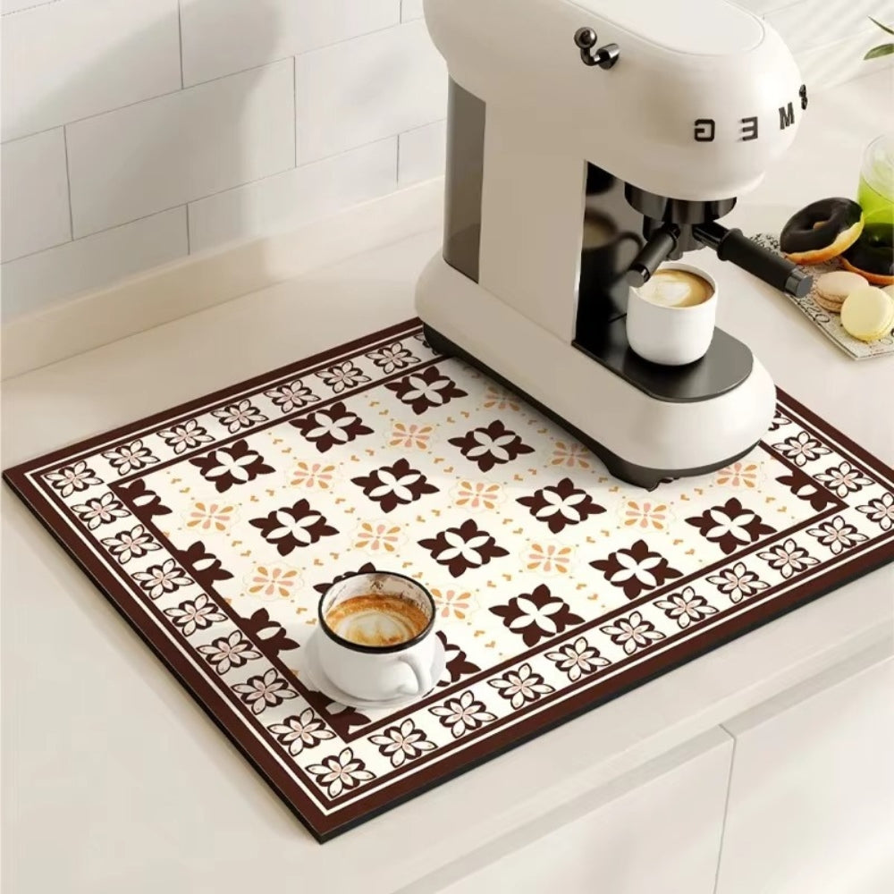 Retro Tile Design Absorbent Coffee Mat — product view 10