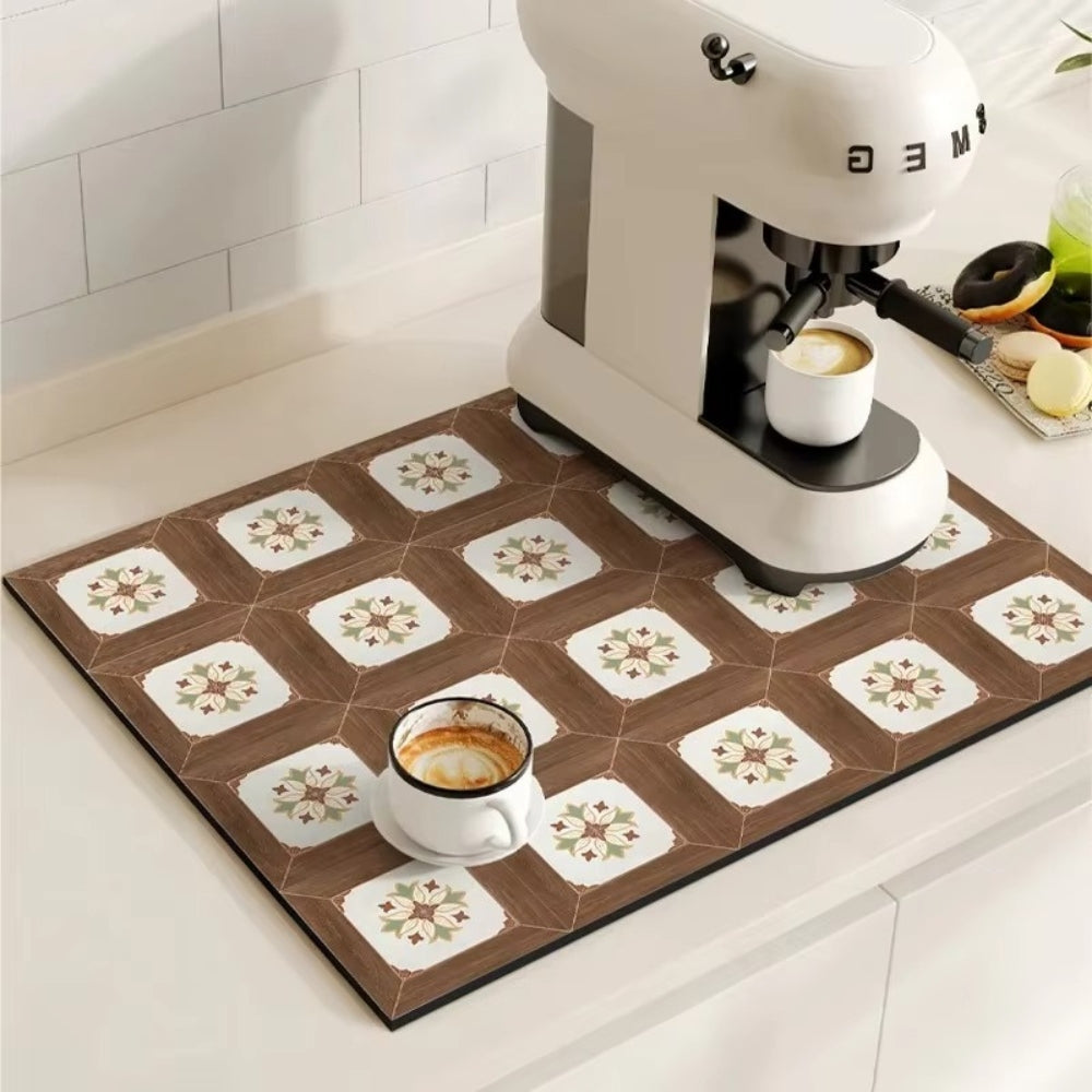 Retro Tile Design Absorbent Coffee Mat — product view 15