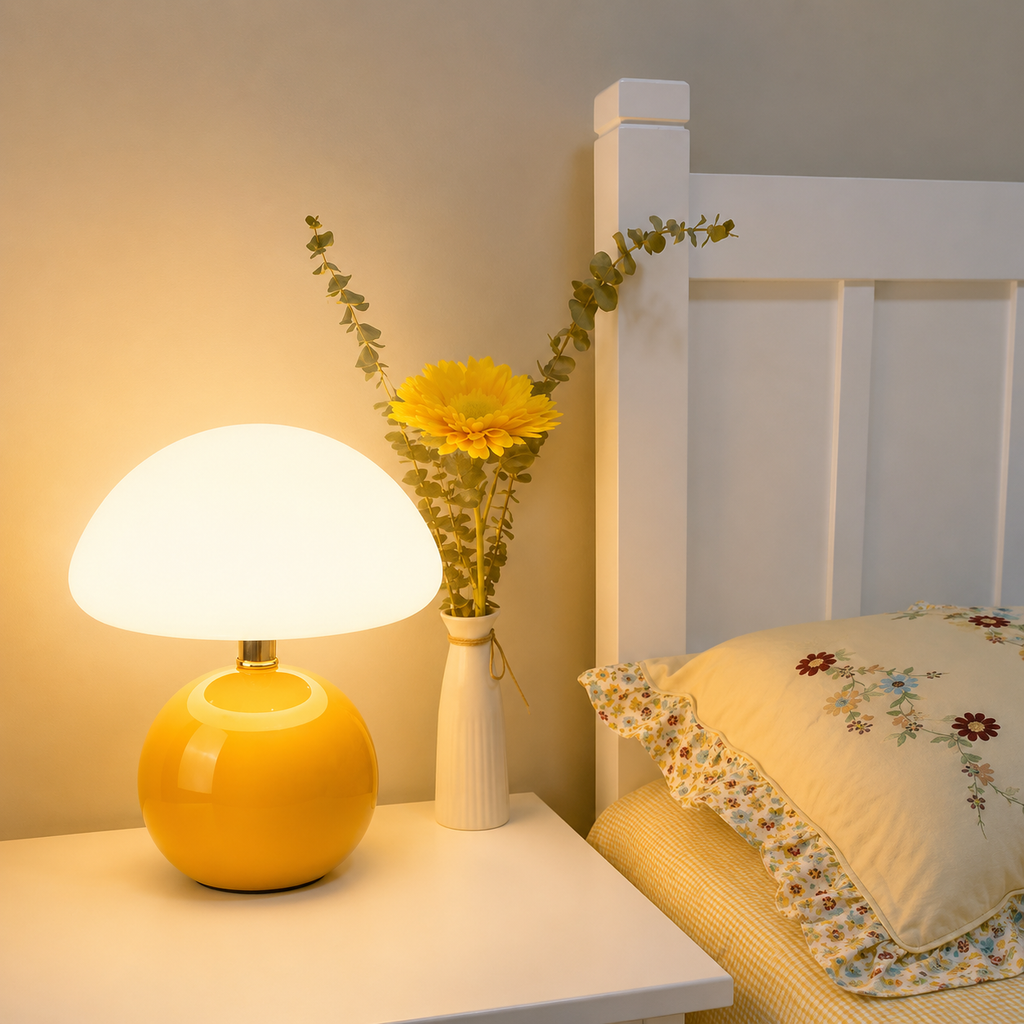 Mushroom Table Lamp with Ceramic Base — product view 2