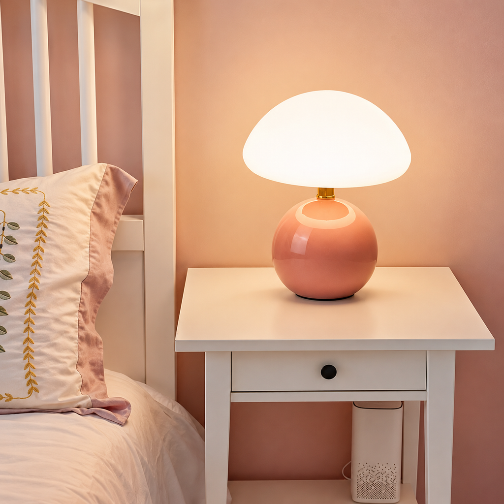 Mushroom Table Lamp with Ceramic Base — product view 5