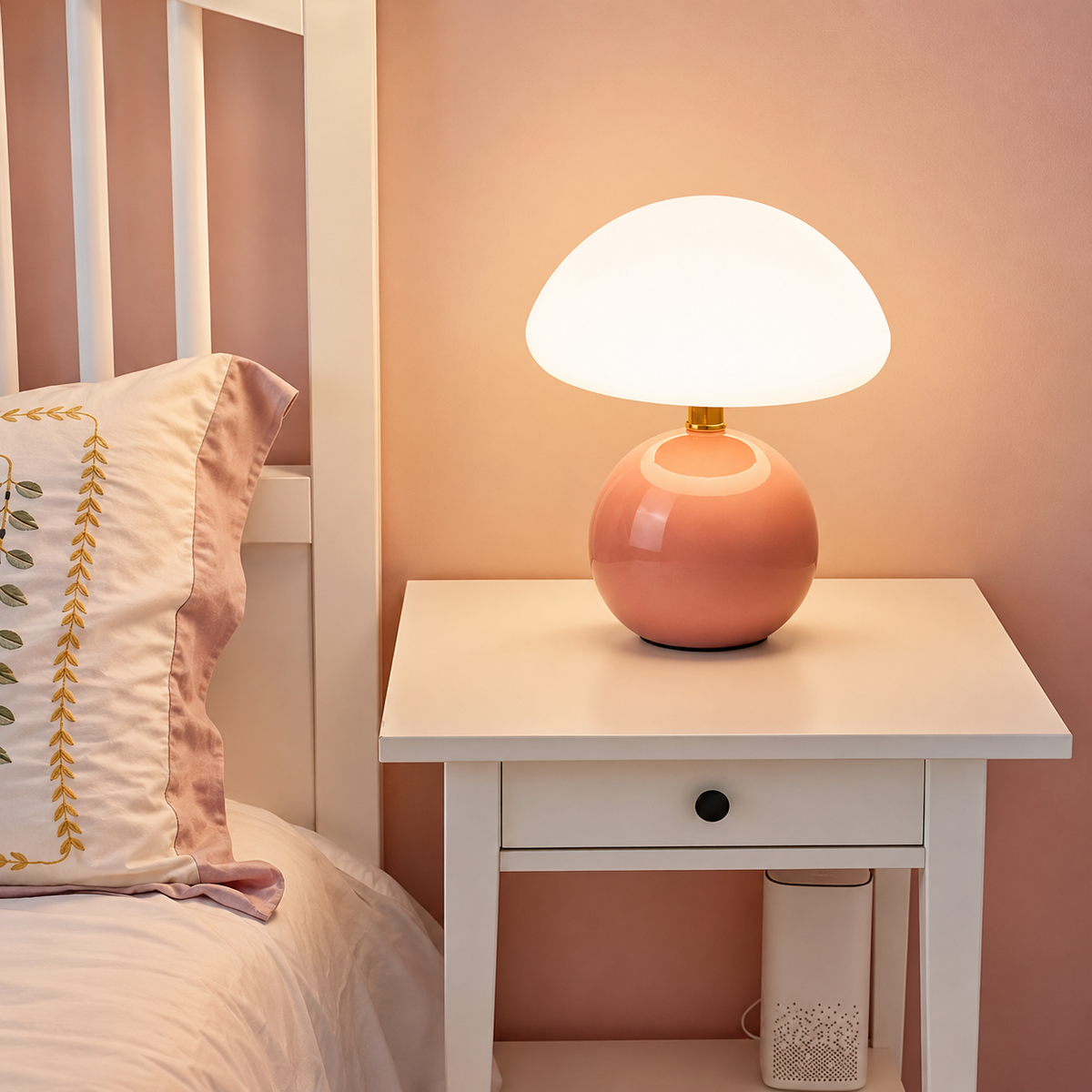 Mushroom Table Lamp with Ceramic Base — product view 5
