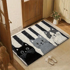 Striped Cartoon Cat Rug Waterproof Soft Floor Mat — product view 5