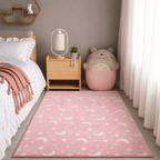 Magical Glow in the Dark Kids Rug with Moon and Star Design — product view 2