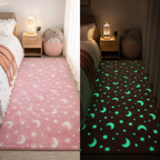 Magical Glow in the Dark Kids Rug with Moon and Star Design — product view 3