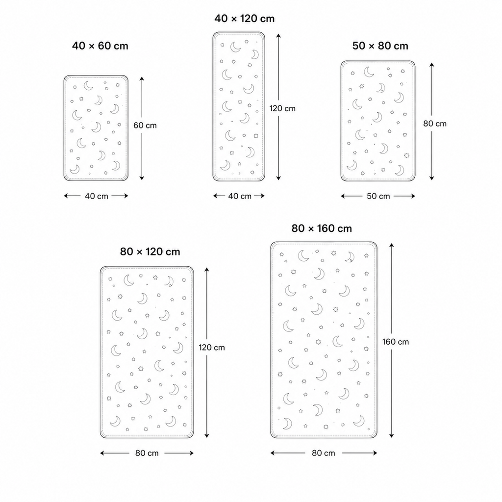 Magical Glow in the Dark Kids Rug with Moon and Star Design — product view 13
