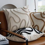 Boho Chenille Cushion Cover with Geometric Lines — product view 1