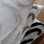Boho Chenille Cushion Cover with Geometric Lines — product view 5