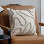 Boho Chenille Cushion Cover with Geometric Lines — product view 6