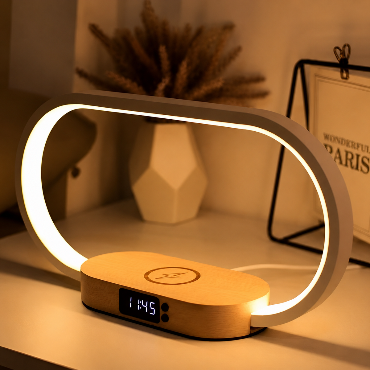 Multifunctional Night Light with Charger and Digital Clock — product view 1